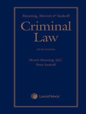 cover image of Manning, Mewett & Sankoff - Criminal Law